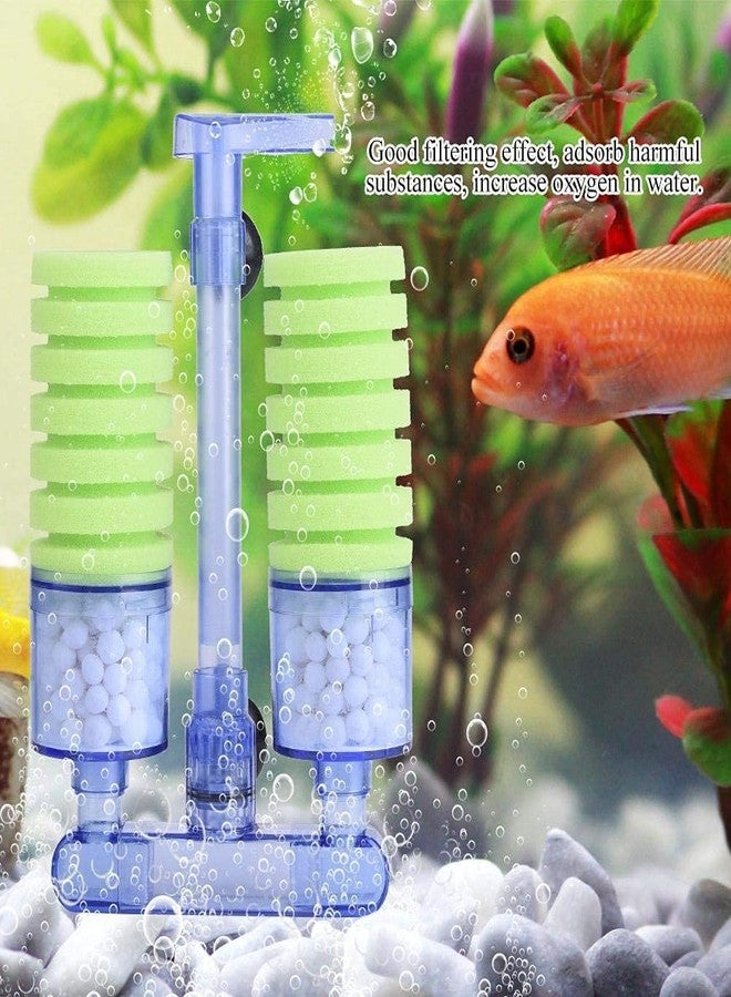 VAYINATO Xinyou XY- 2882 Ultra Quite Aquarium Double Head Bio Sponge Fish Tank Foam Filter-Green with Bio Ceramic Media Balls by Petzlifeworld - Image 5